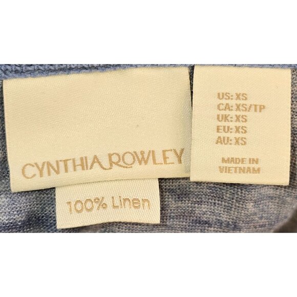 Cynthia Rowley Women's 100% Linen Lightweight Blue Cardigan with Hood Size XS - Picture 5 of 5